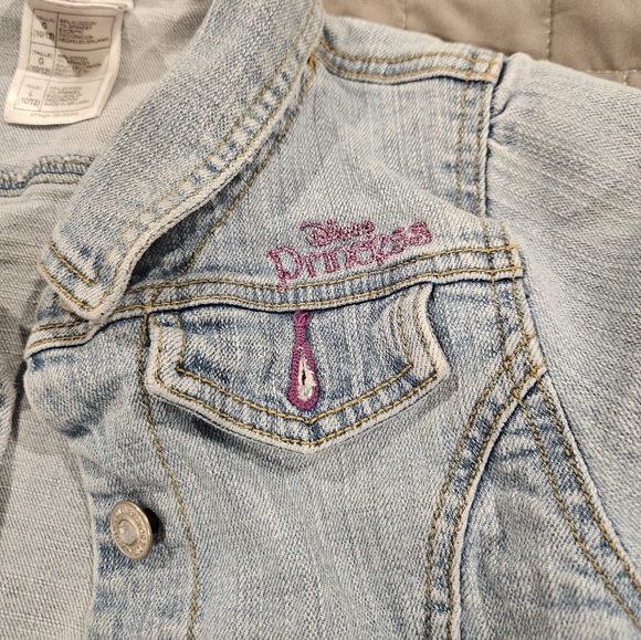 Disney Kids Denim Jacket with Floral Embroidery Large 10/12 - Picture 3 of 6